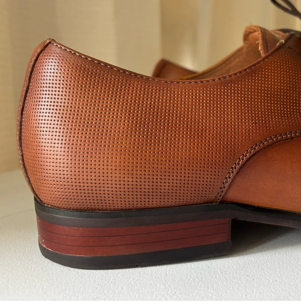 Florsheim Postino Cognac Smooth Leather Cap Toe Derby Dress Shoes 13 D Wedding